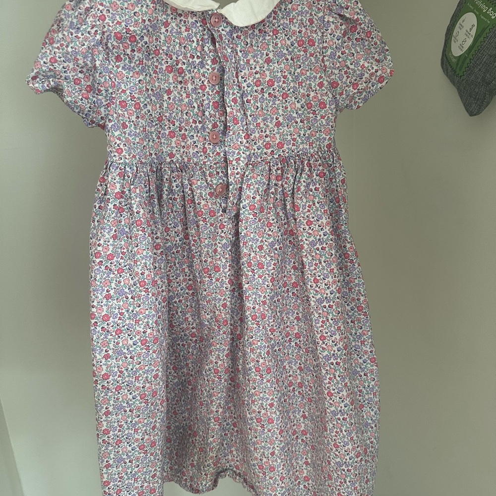 Floral girls dress with bib